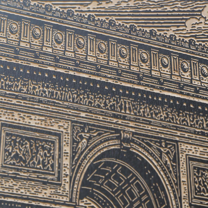 Arc de Triomphe Engraved Birch Art Panel