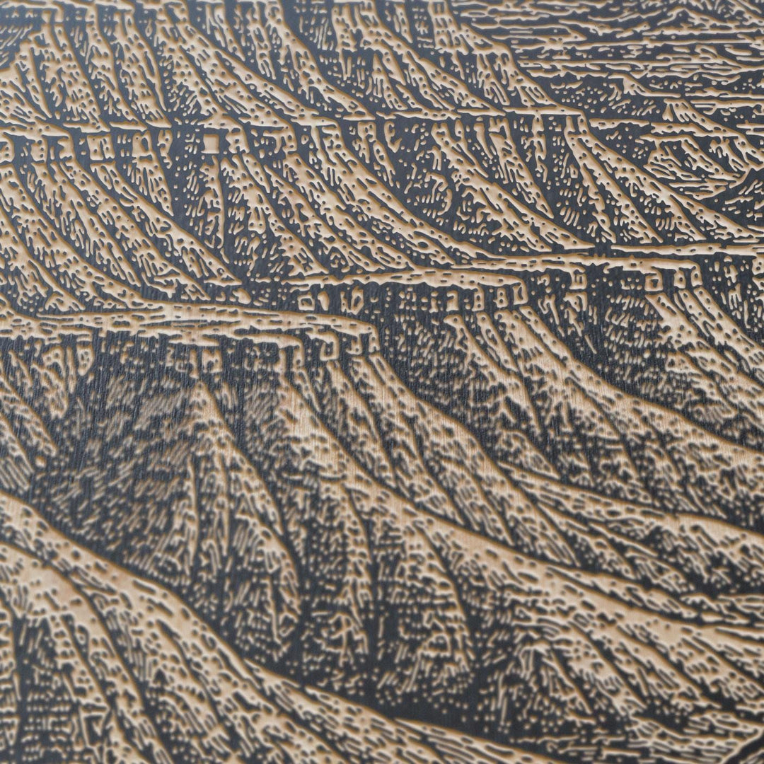 Badlands Rock Formations Engraved Birch Art Panel