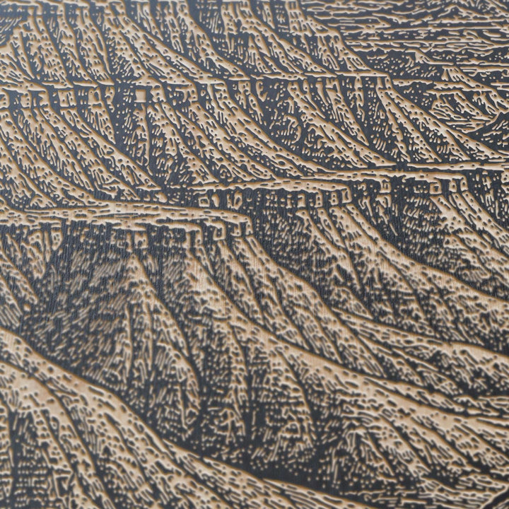 Badlands Rock Formations Engraved Birch Art Panel