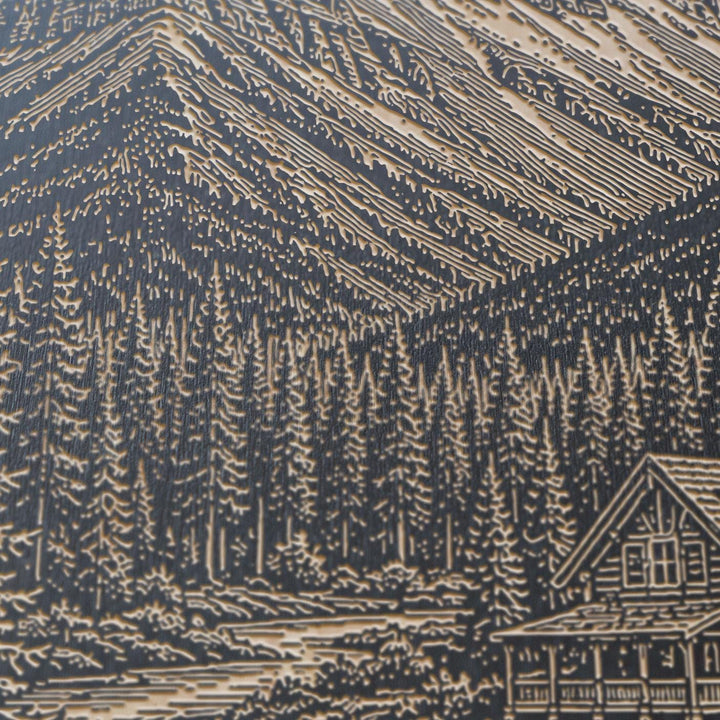 Banff Cascade Mountain Engraved Birch Art Panel