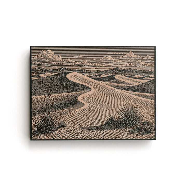 White Sands Dune Flow Engraved Birch Art Panel