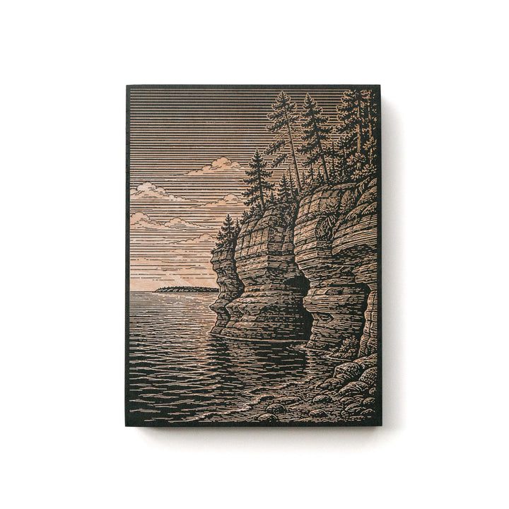 Apostle Islands Red Cliffs Engraved Birch Art Panel