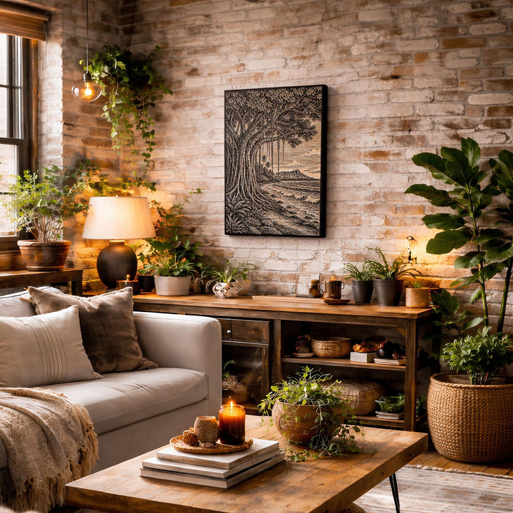 Banyan &amp; Surf Shore Engraved Birch Art Panel
