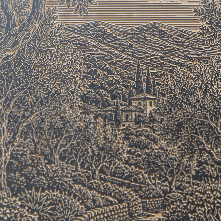Montecito Olive Grove Path Engraved Birch Art Panel