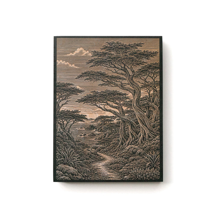 Monterey Cypress Grove Engraved Birch Art Panel
