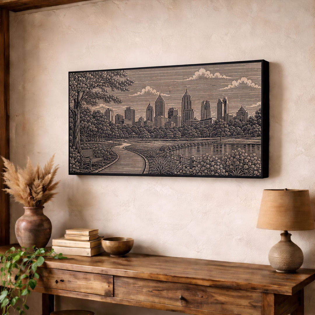 Atlanta Piedmont Park Engraved Birch Art Panel