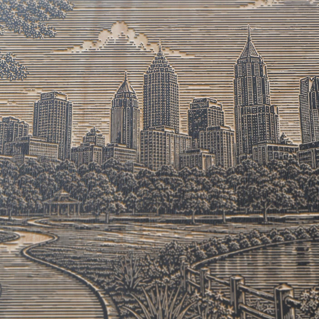 Atlanta Piedmont Park Engraved Birch Art Panel