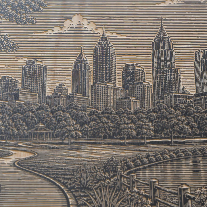 Atlanta Piedmont Park Engraved Birch Art Panel