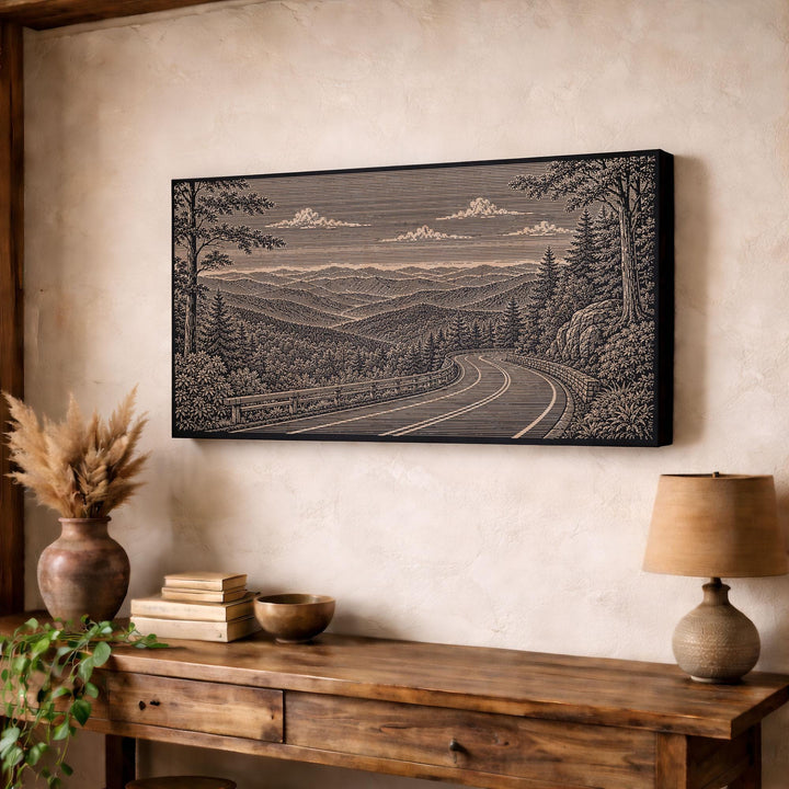 Blue Ridge Parkway Engraved Birch Art Panel