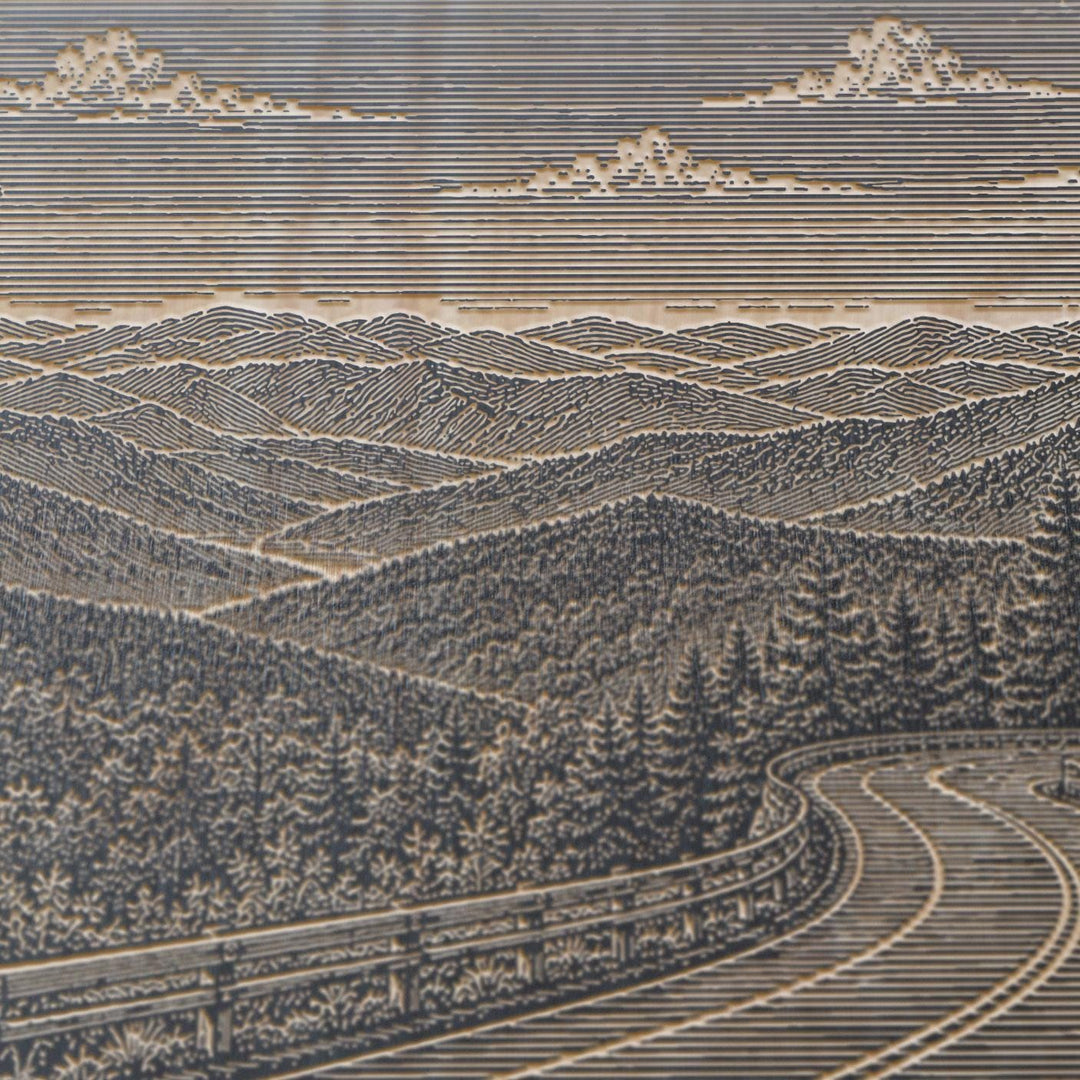 Blue Ridge Parkway Engraved Birch Art Panel