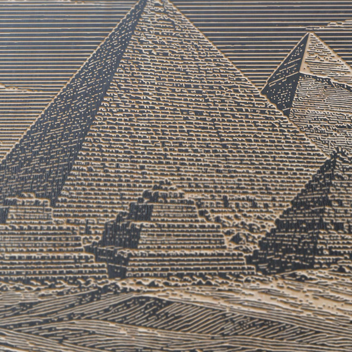 Cairo Pyramids Engraved Birch Art Panel