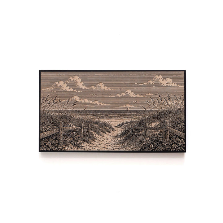 Cape Cod Dune Path Engraved Birch Art Panel