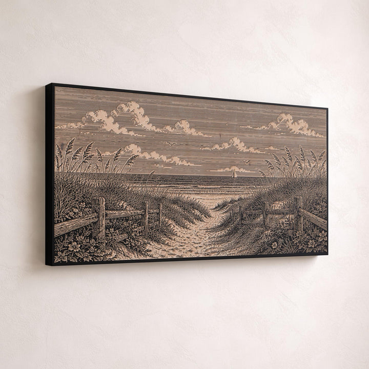 Cape Cod Dune Path Engraved Birch Art Panel