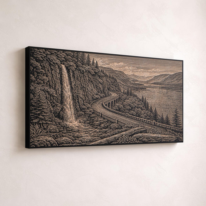 Columbia River Gorge Engraved Birch Art Panel