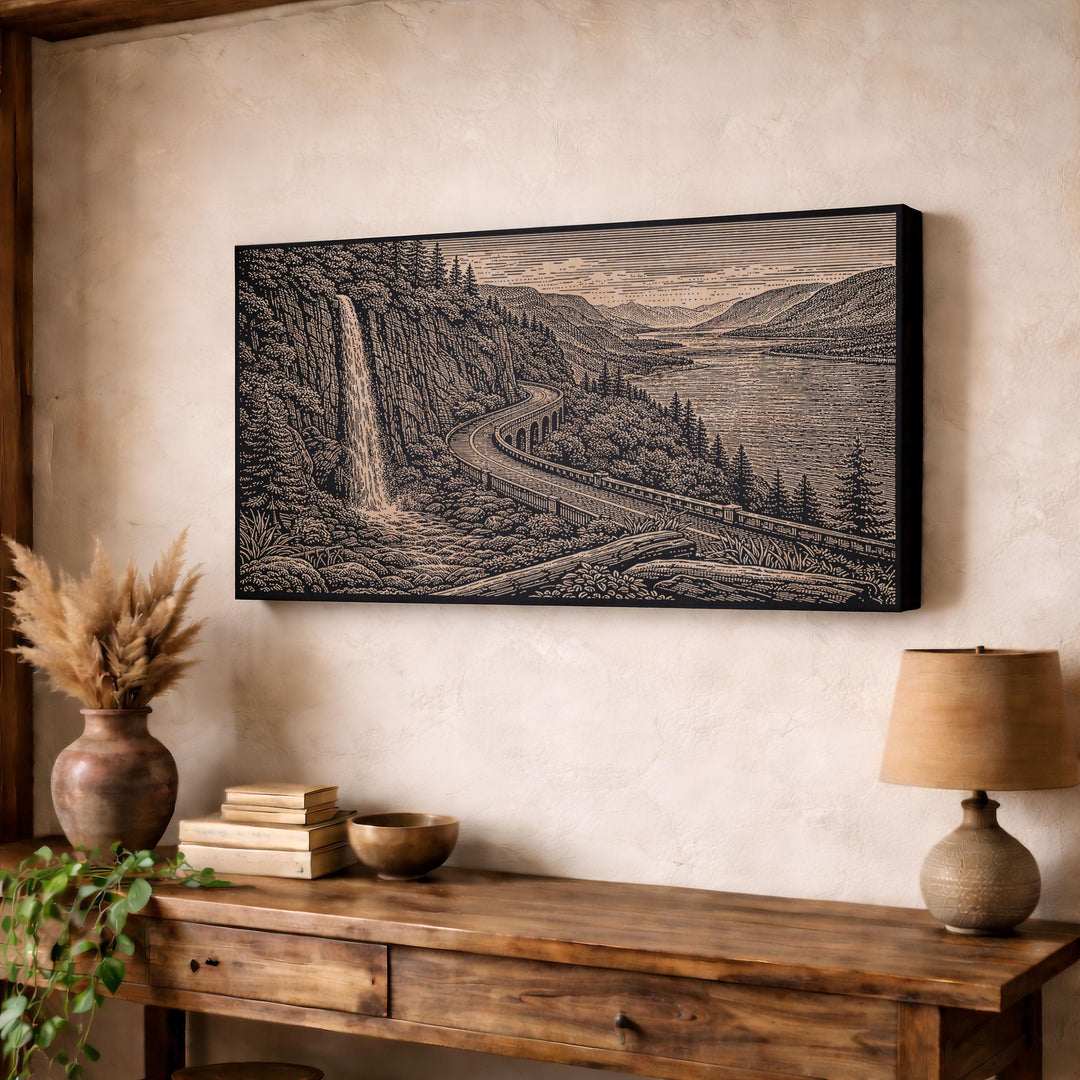 Columbia River Gorge Engraved Birch Art Panel