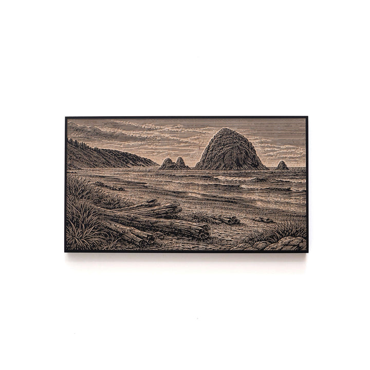 Cannon Beach Engraved Birch Art Panel