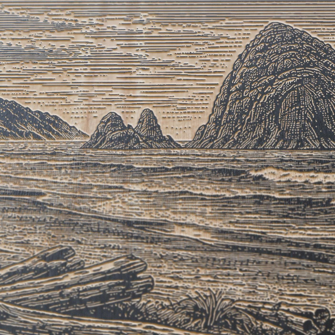 Cannon Beach Engraved Birch Art Panel