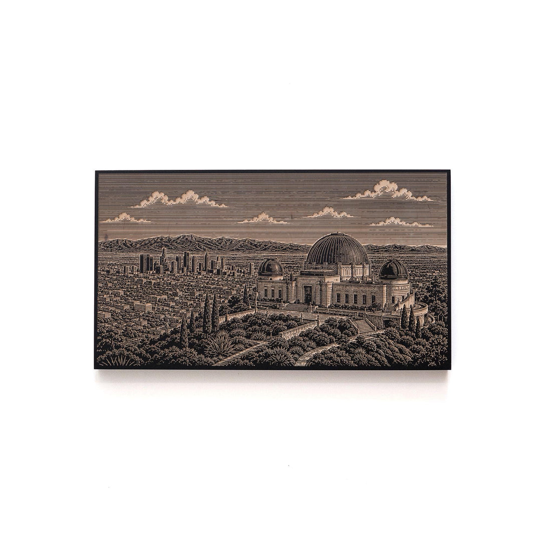 Los Angeles Griffith Observatory Engraved Birch Art Panel