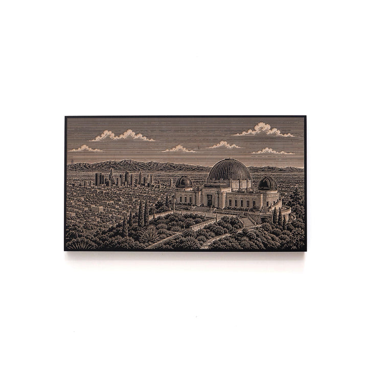 Los Angeles Griffith Observatory Engraved Birch Art Panel