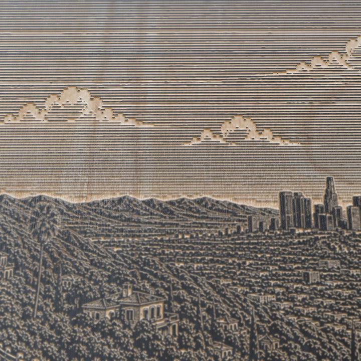 Los Angeles Hillside Overlook Engraved Birch Art Panel