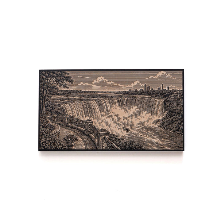 Niagara Falls City Overlook Engraved Birch Art Panel