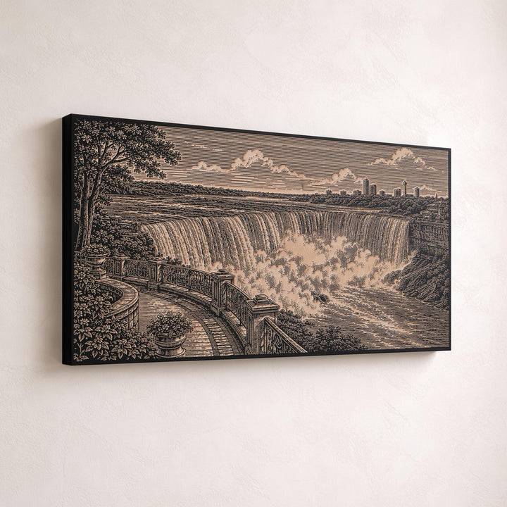 Niagara Falls City Overlook Engraved Birch Art Panel