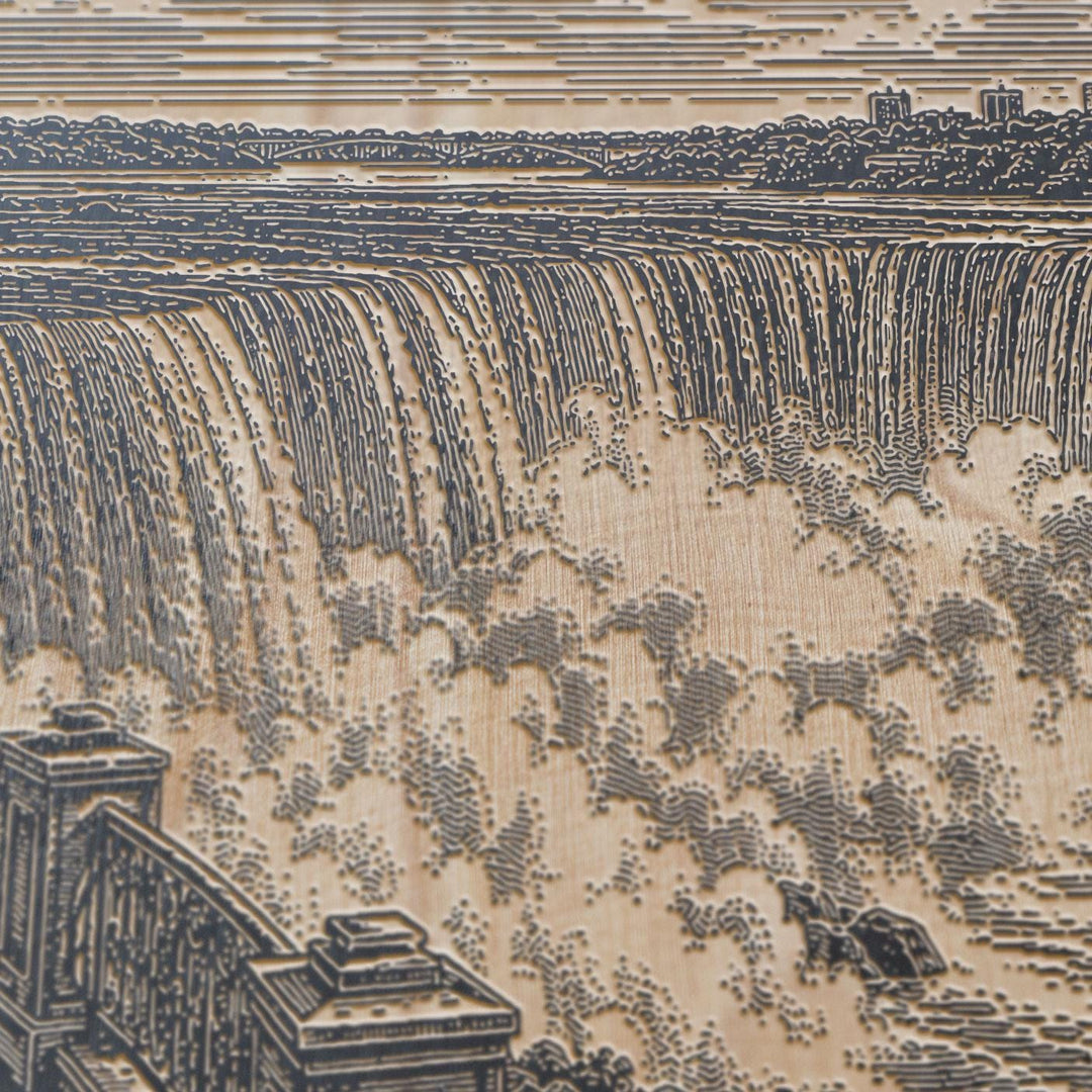 Niagara Falls City Overlook Engraved Birch Art Panel