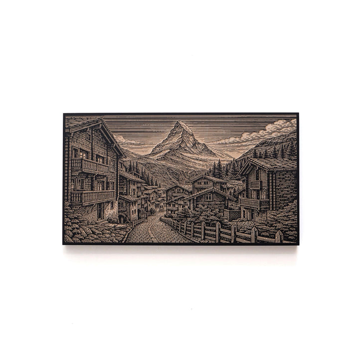 Zermatt Switzerland Matterhorn Engraved Birch Art Panel