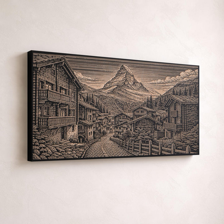 Zermatt Switzerland Matterhorn Engraved Birch Art Panel