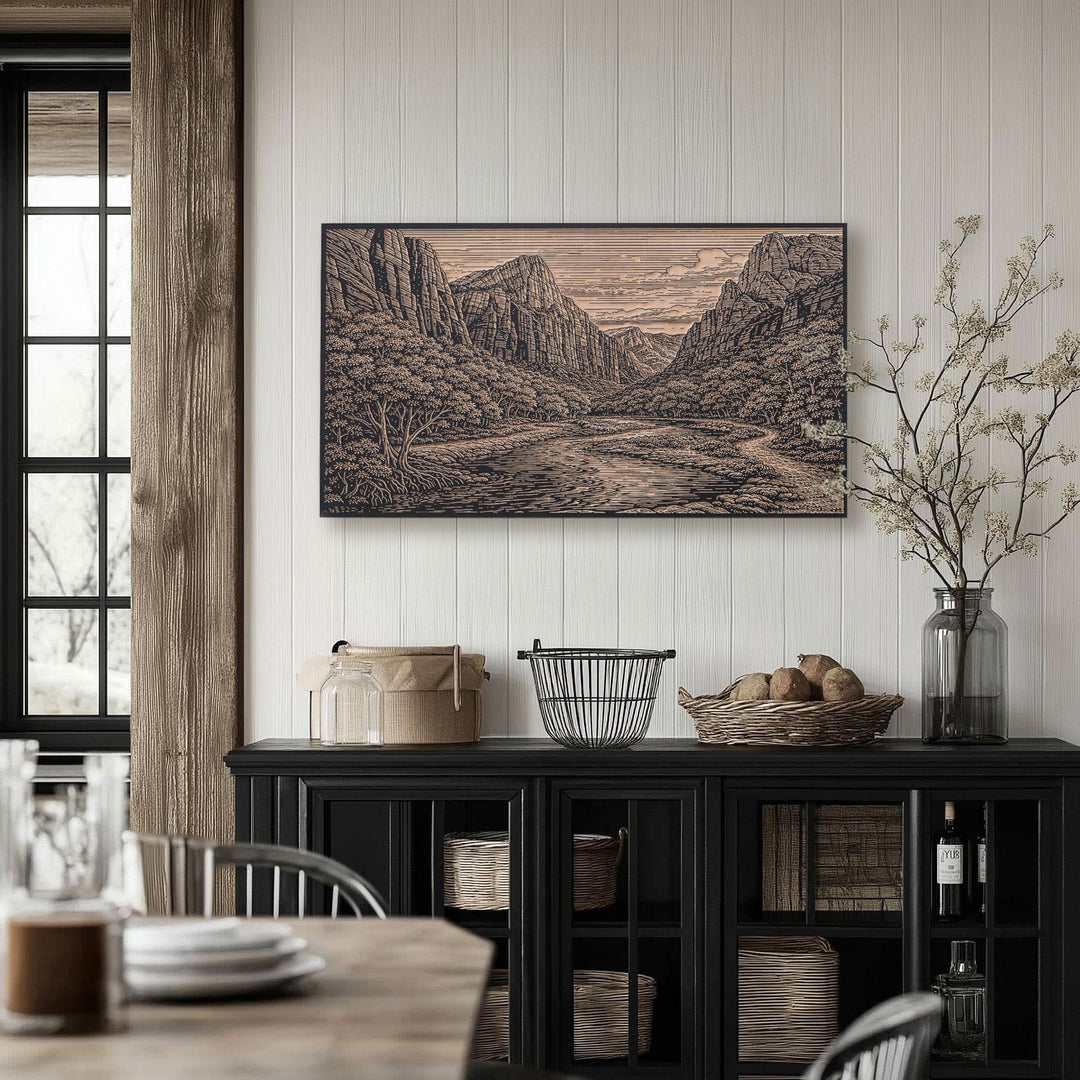 Zion Canyon Engraved Birch Art Panel