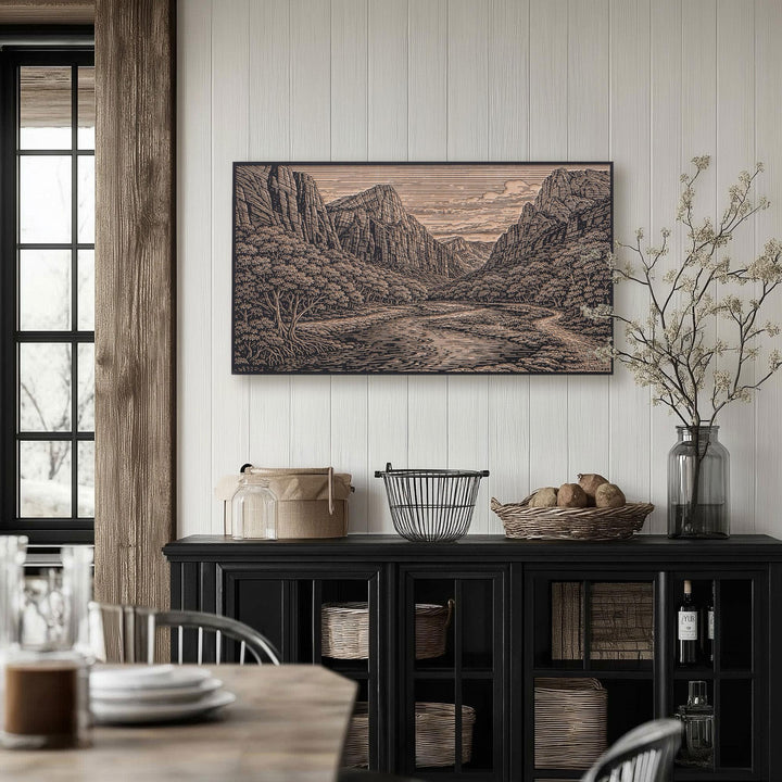 Zion Canyon Engraved Birch Art Panel