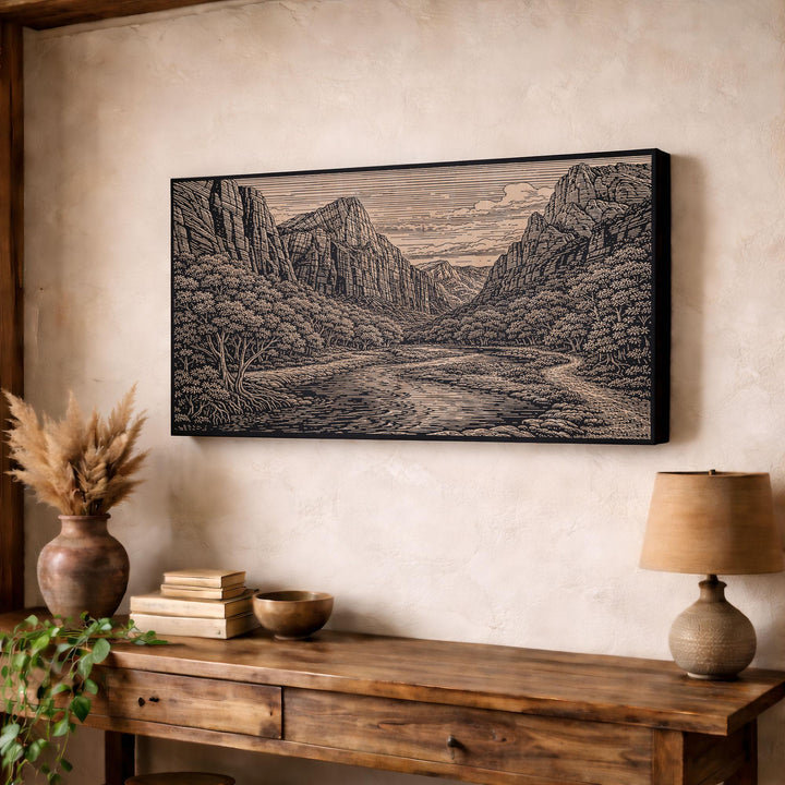 Zion Canyon Engraved Birch Art Panel