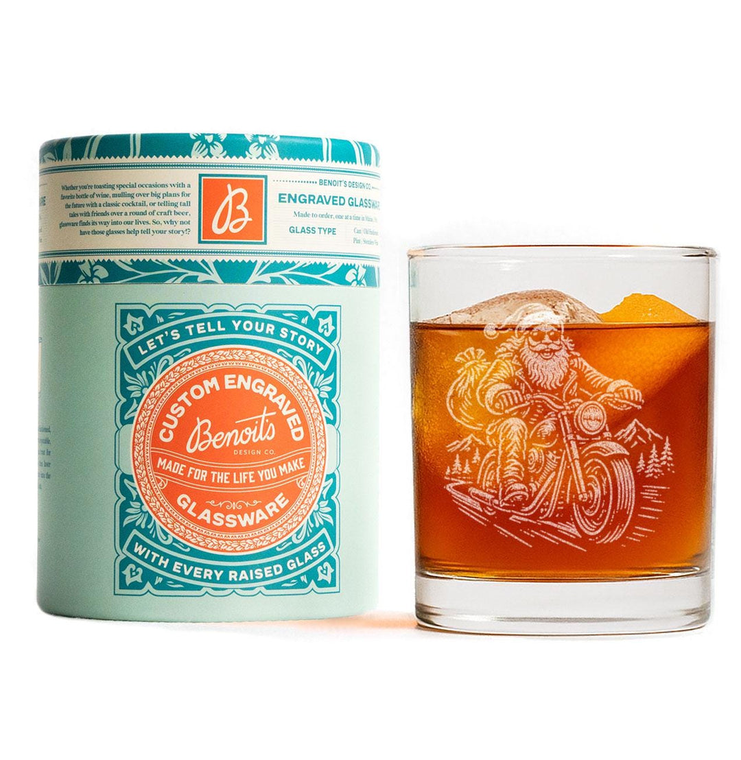 Santa Biker Glass