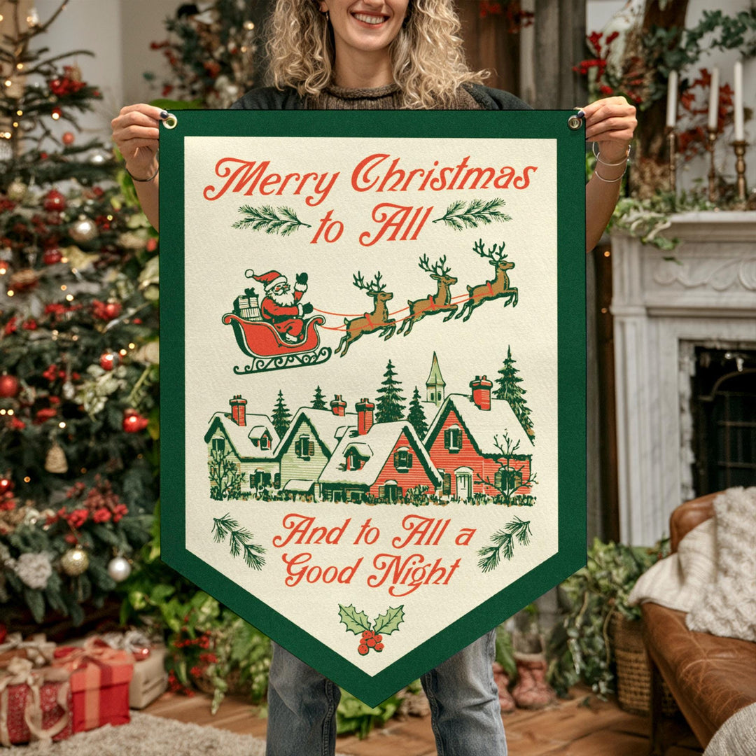 Merry Christmas to All Felt Camp Flag