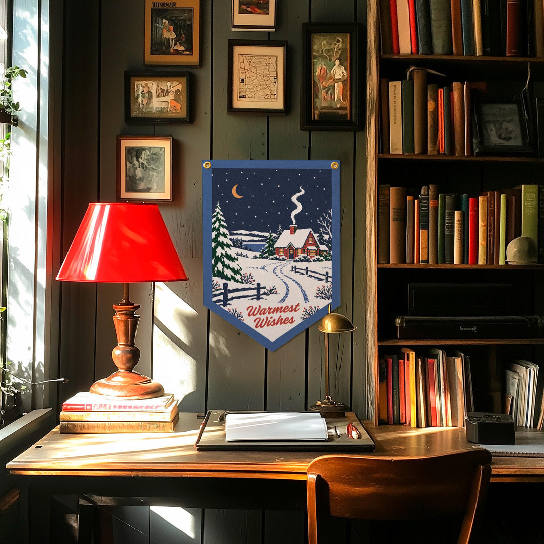 Warmest Wishes Felt Camp Flag