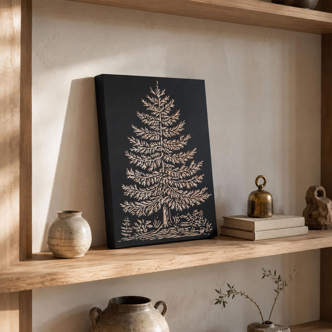 Balsam Fir Tree Engraved Wood Panel