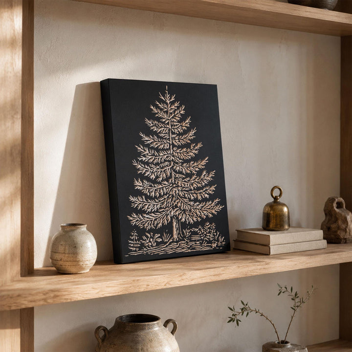Balsam Fir Tree Engraved Wood Panel