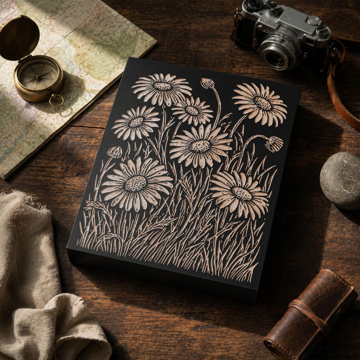 Daisies Engraved Wood Panel