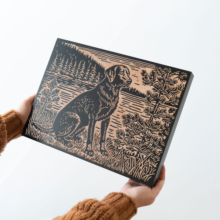 Labrador by the Water Engraved Wood Panel