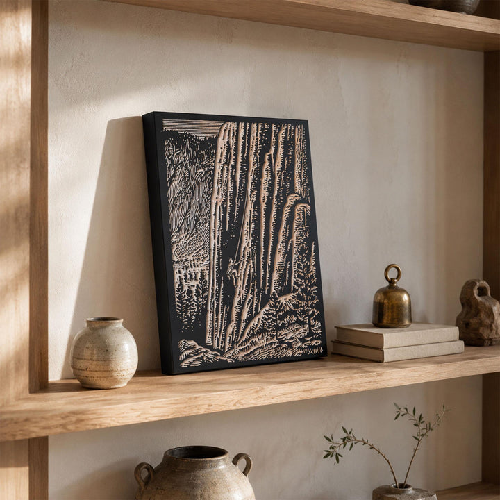 Rock Climber Engraved Wood Panel