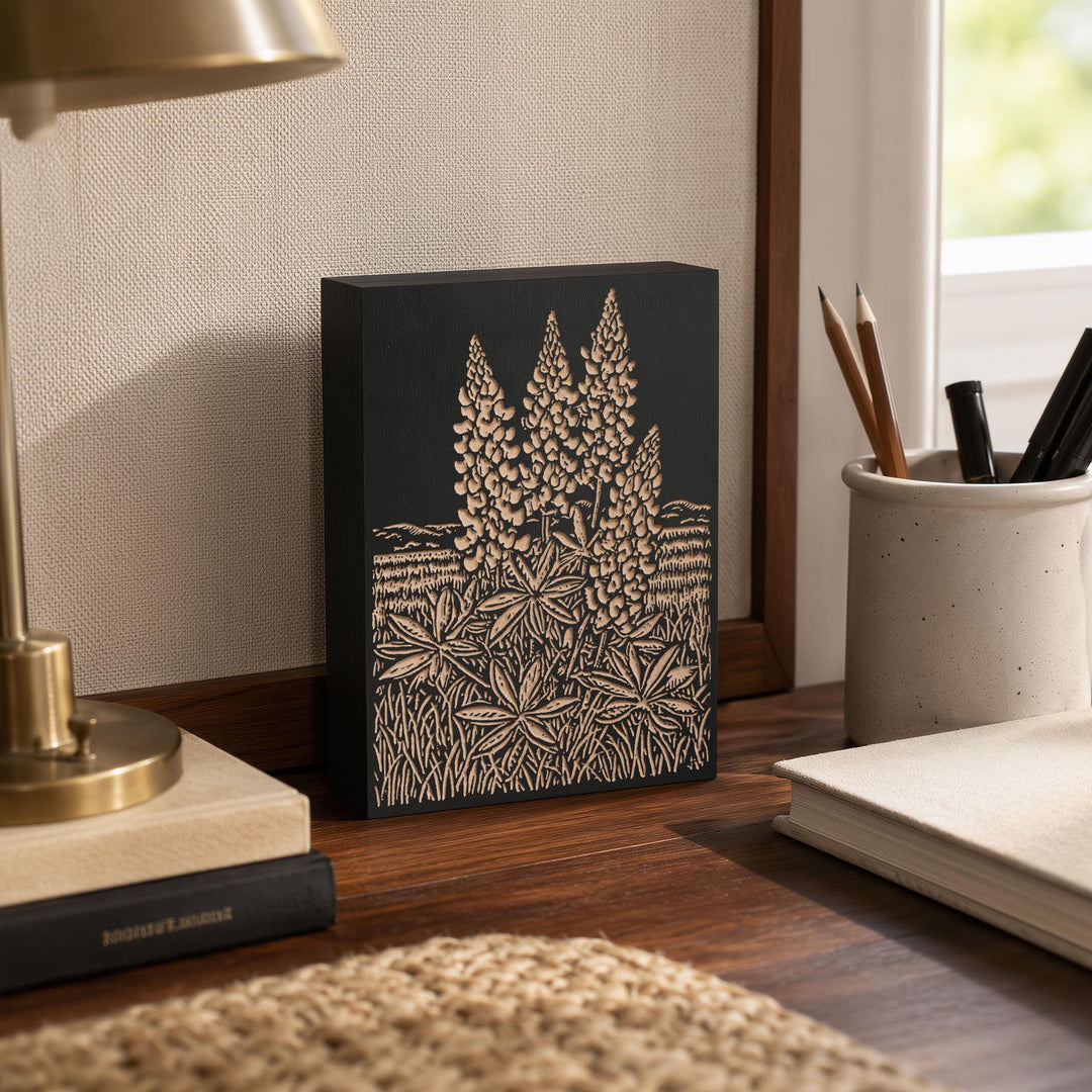 Texas Bluebonnet Engraved Wood Panel