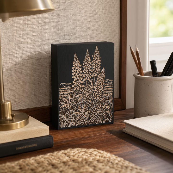 Texas Bluebonnet Engraved Wood Panel