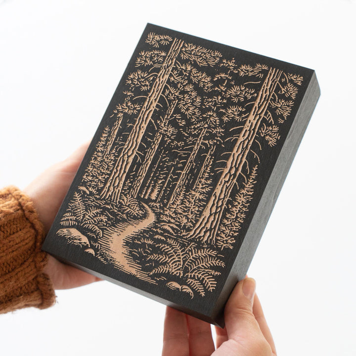 Trail Through the Woods Engraved Wood Panel