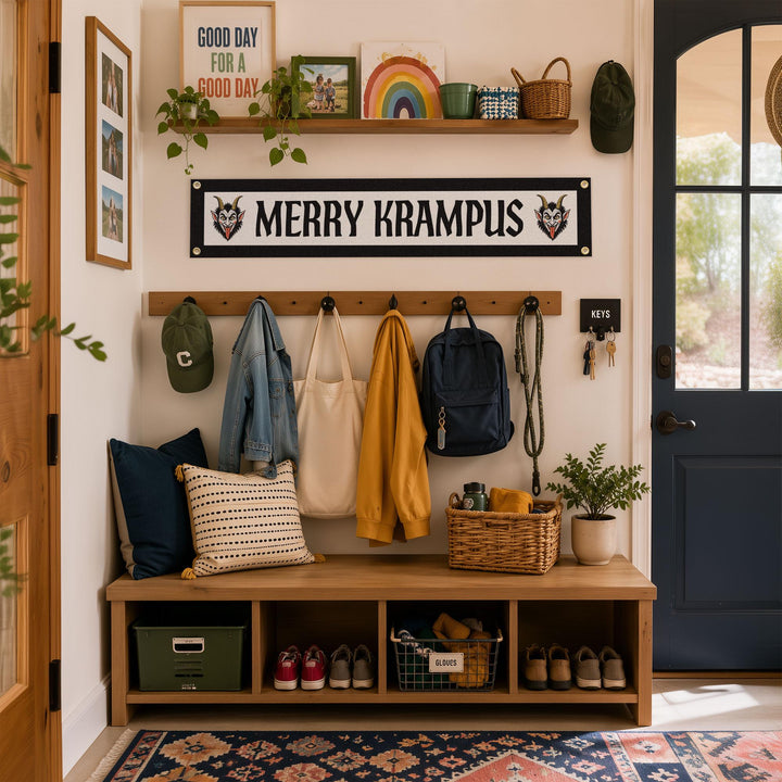 Merry Krampus Felt Banner
