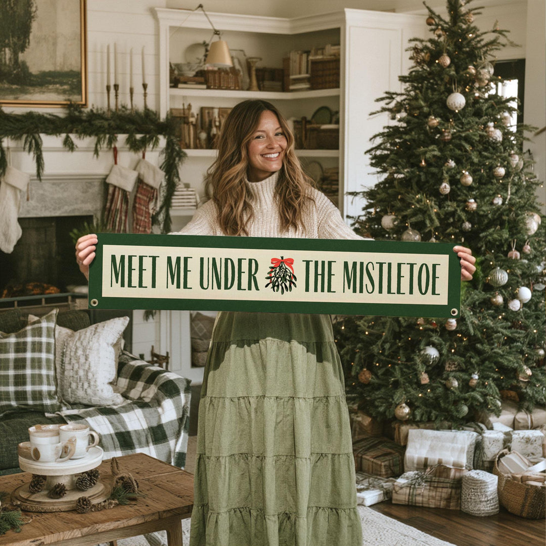 Meet Me Under the Mistletoe Felt Banner