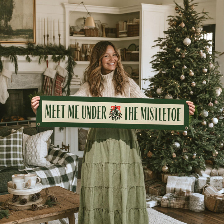 Meet Me Under the Mistletoe Felt Banner