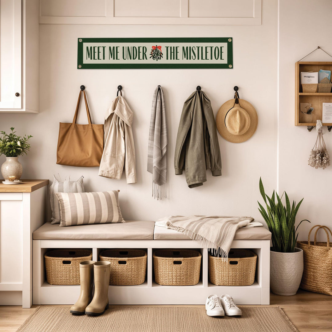 Meet Me Under the Mistletoe Felt Banner