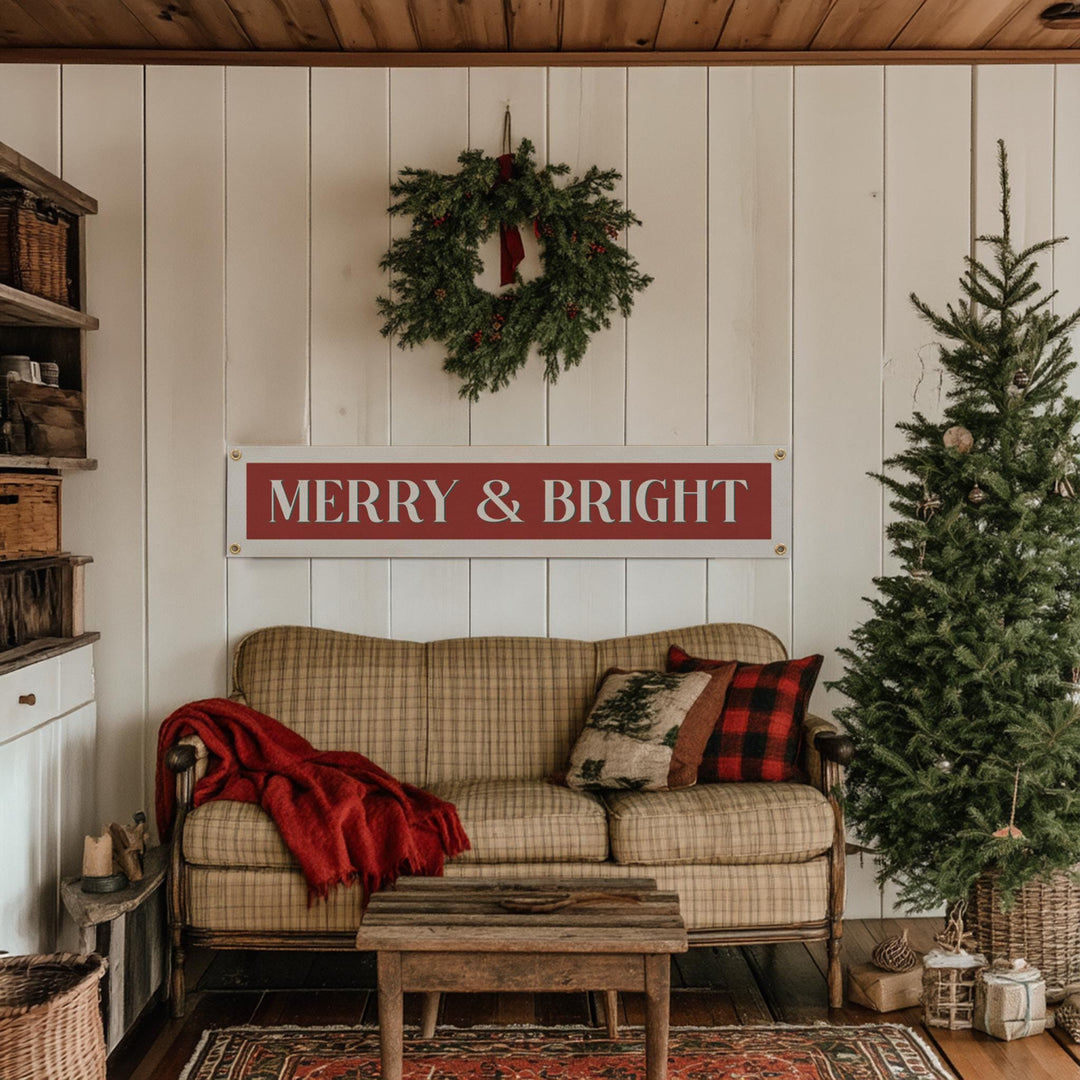 Merry &amp; Bright Felt Banner