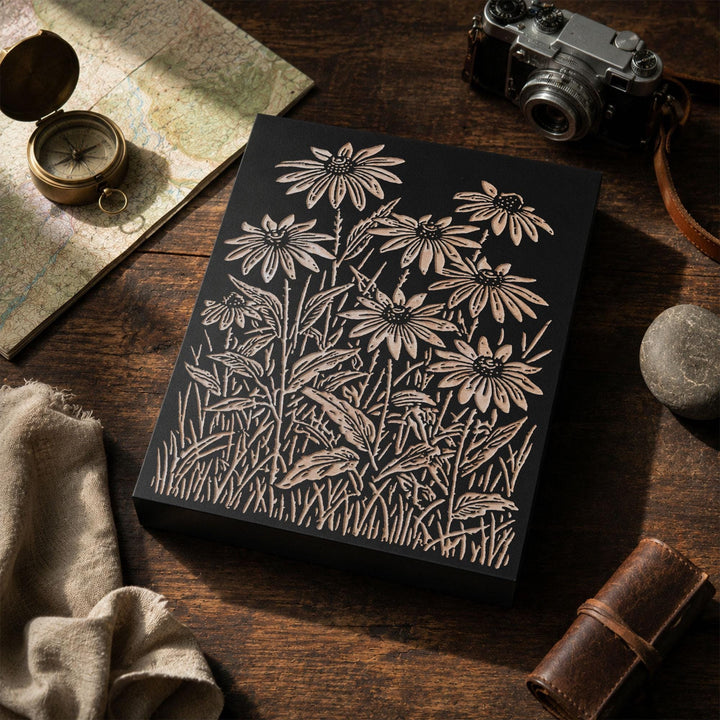 Black Eyed Susan Engraved Wood Panel