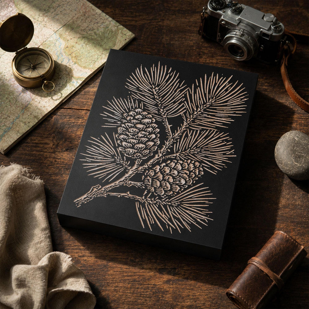 Eastern White Pine Branch Engraved Wood Panel
